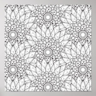 Affiches Doodle de jardin floral 2