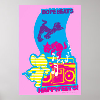 Affiches Dope bat les pieds heureux
