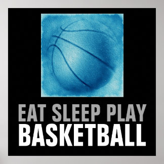 Affiches Dormir Manger Jouer Bleu Basket-Ball Arwork