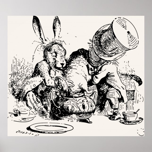 Affiches Dormouse Dans Le Teapot Mad Tea Party (Devant)