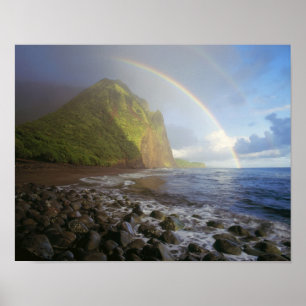 Affiches Double arc-en-ciel sur les falaises du Nord