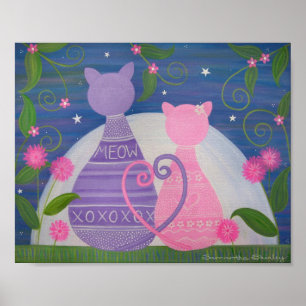 Affiches Douce Novembre - 8x10 Chats Kitty en amour Art pou