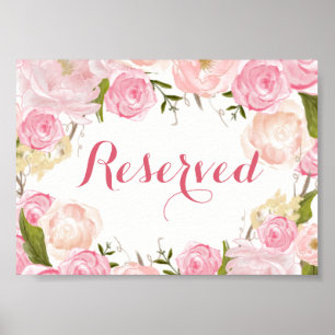 Affiches douche nuptiale de fleurs roses SIGNE