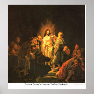 Affiches Douter de Thomas par Harmensz Van Rijn Rembrandt
