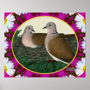 Affiches Dove Nest and Flowers