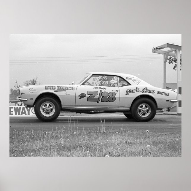 Affiches Drag vintage - Chevy Camaro Z/28 Drag (Devant)