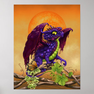 Affiches Dragon 11x14 de gelée de raisin (4x6 et se lèvent)