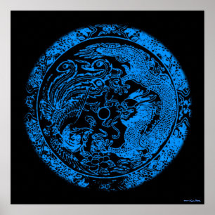 Affiches Dragon and Phoenix Print