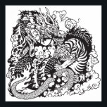 Affiches dragon and tiger figfigting<br><div class="desc">lutte contre le dragon et le tigre ... illustration</div>