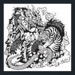 Affiches dragon and tiger figfigting<br><div class="desc">lutte contre le dragon et le tigre ...  illustration</div>