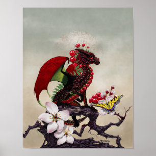 Affiches Dragon cerise 11x14 (4x6 et plus)