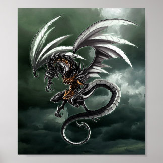 Affiches Dragon ciel foncé