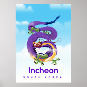 Affiches Dragon de Corée du Sud Incheon