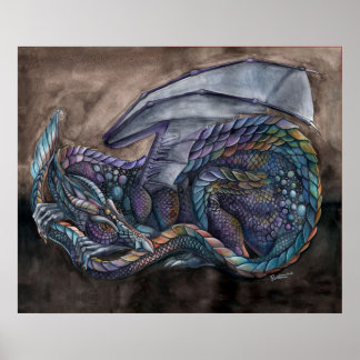 Affiches Dragon d'obsidienne arc-en-ciel par Portia St Luke