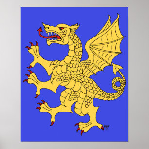 Affiches Dragon rampant Or