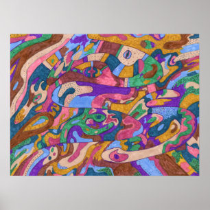 Affiches "Dragon Ride" abstrait 24x18