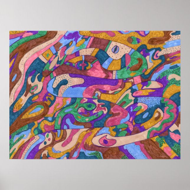 Affiches "Dragon Ride" abstrait 24x18 (Devant)