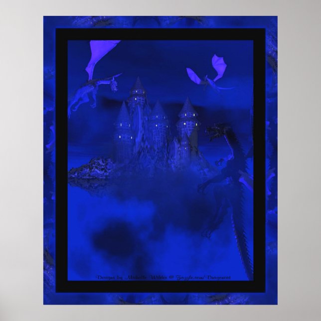 Affiches Dragoncats Blue Mist Dragon Imaginaire (Devant)