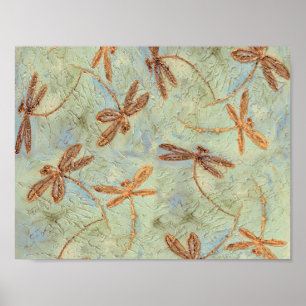Affiches Dragonfly Dance Gold