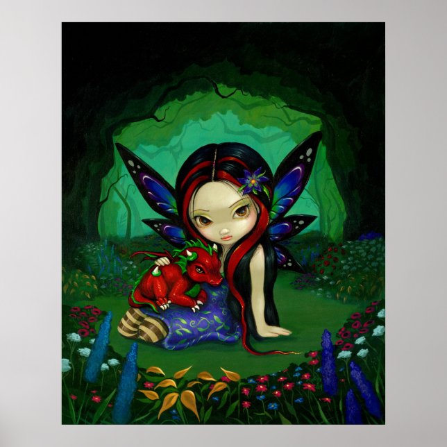Affiches Dragonling Garden 1 imaginaire dragon fairy Art Pr (Devant)