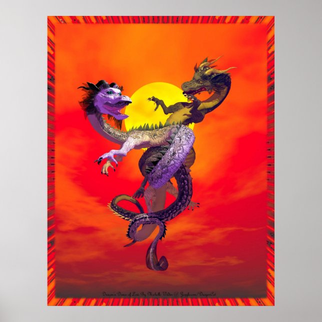 Affiches Dragons Danse De L'Amour Par Michelle Wilder (Devant)