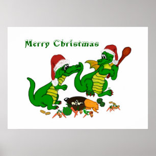 Affiches Dragons - Merry Christmas ! - today I will cook
