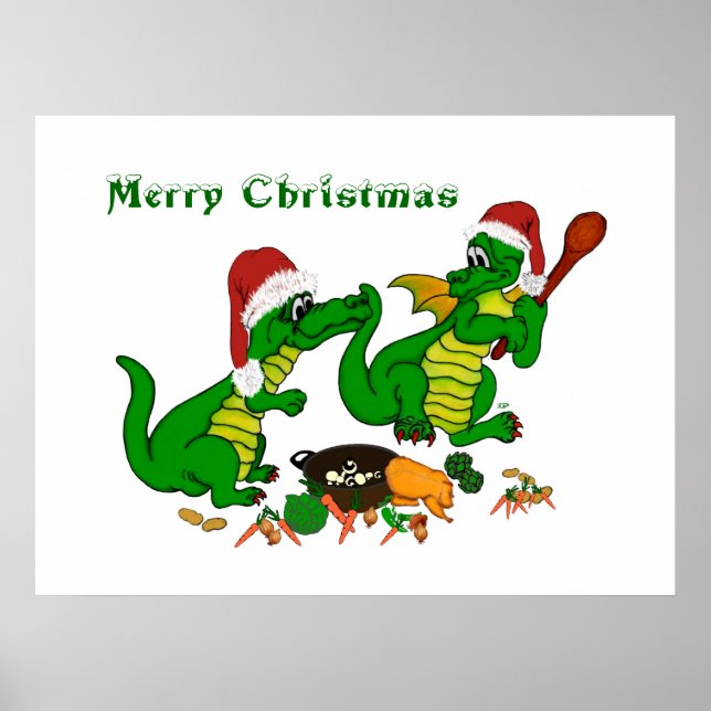 Affiches Dragons - Merry Christmas ! - today I will cook (Devant)