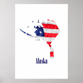 Affiches Drapeau américain Alaska États-Unis