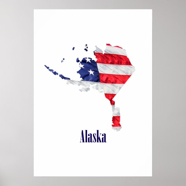 Affiches Drapeau américain Alaska États-Unis (Devant)