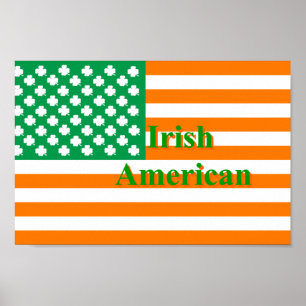 Affiches Drapeau américain irlandais