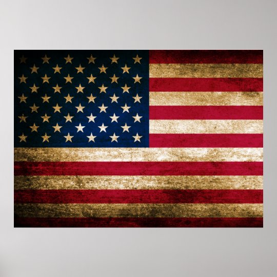 Affiches Drapeau Americain Vintage Zazzle Fr