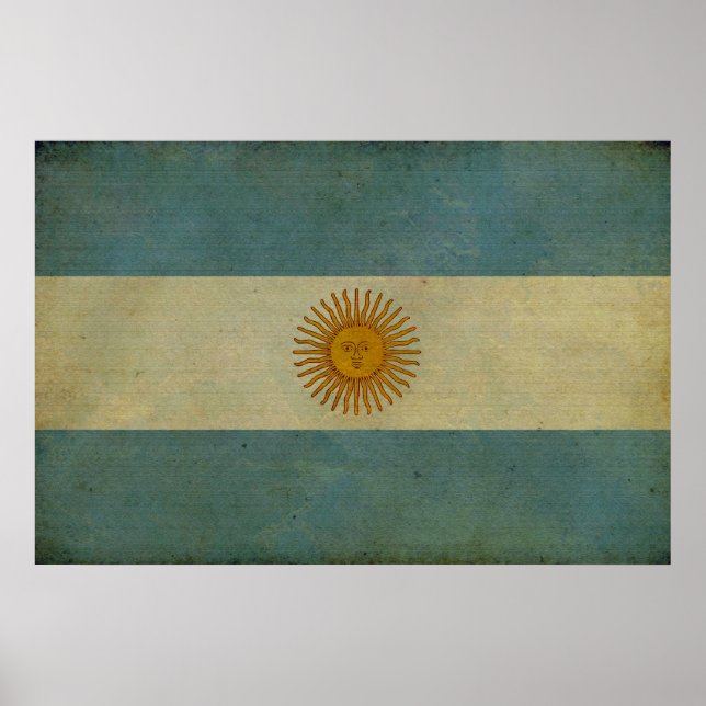 Affiches Drapeau argentin d'âge vintage (Devant)