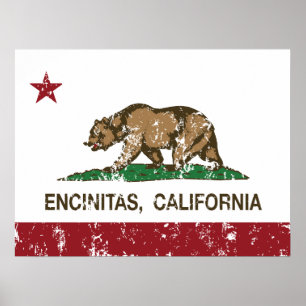 Affiches Drapeau californien Encinitas