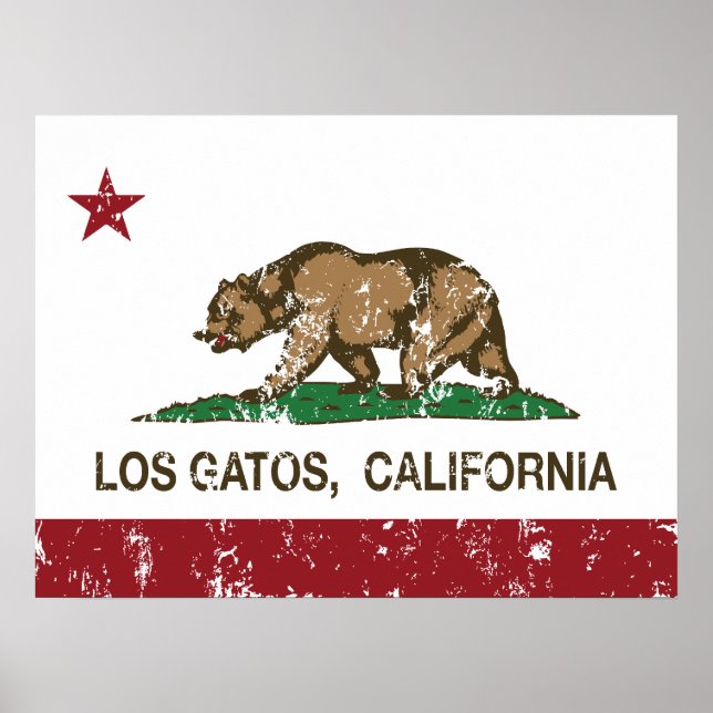 Affiches Drapeau californien Los Gatos (Devant)