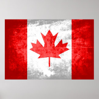Affiches Drapeau canadien Grunge