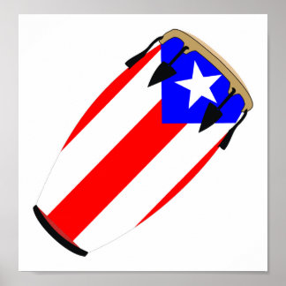 Affiches Drapeau Conga Porto Rico