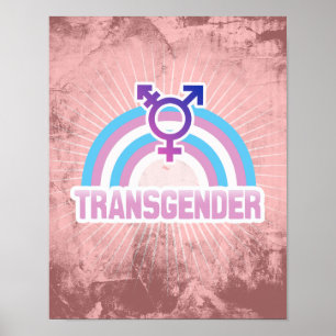 AFFICHES DRAPEAU D'ARC-EN-CIEL DE TRANSSEXUEL