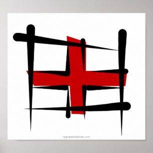 Affiches Drapeau de brosse de l'Angleterre