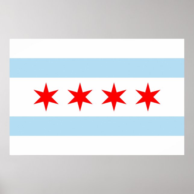Affiches Drapeau de Chicago Imprimer (Devant)