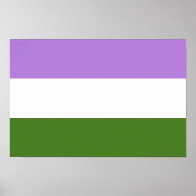 Affiches Drapeau de fierté genderqueer (Devant)