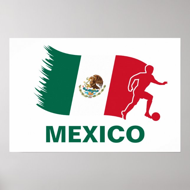 Affiches Drapeau de football du Mexique (Devant)