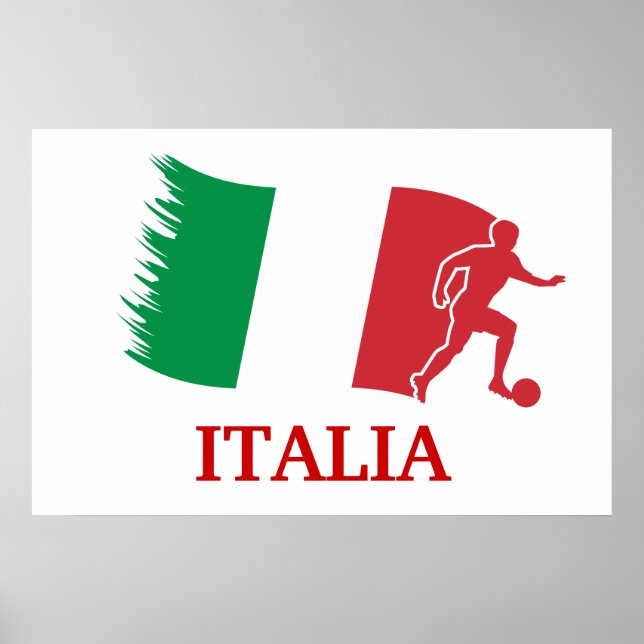 Affiches Drapeau de football italien (Devant)