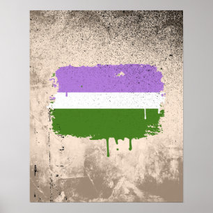 AFFICHES DRAPEAU DE GENDERQUEER