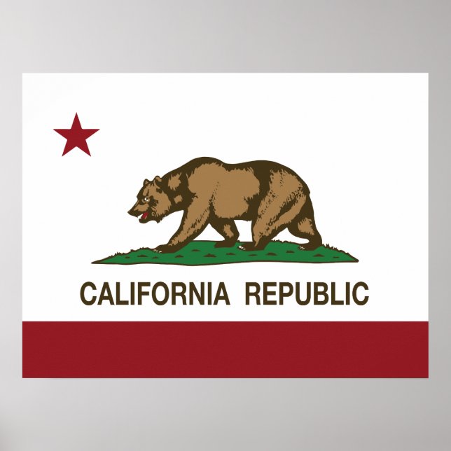 Affiches Drapeau de la République de Californie (Devant)