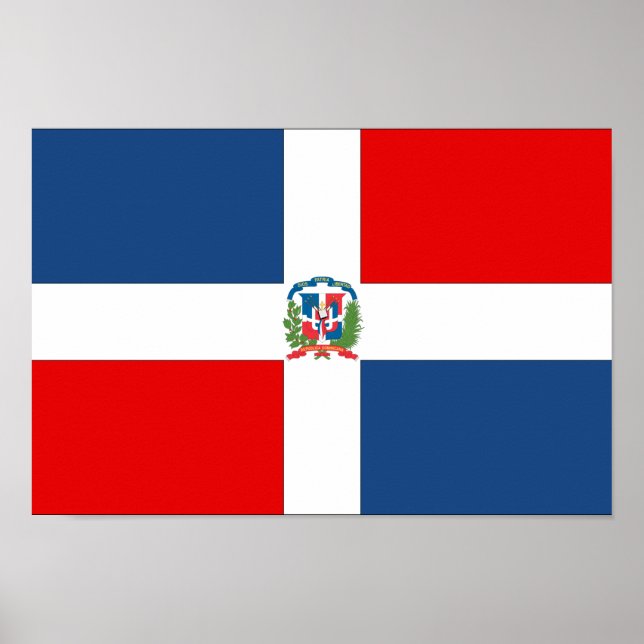 Affiches Drapeau de la République Dominicaine (Devant)