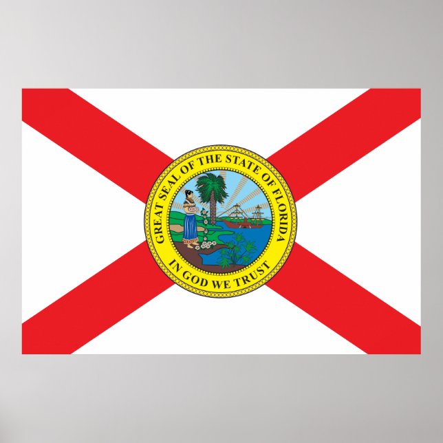 Affiches Drapeau de l'État de Floride (Devant)