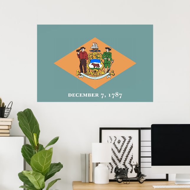 Affiches Drapeau de l'État du Delaware (Bureau à domicile)