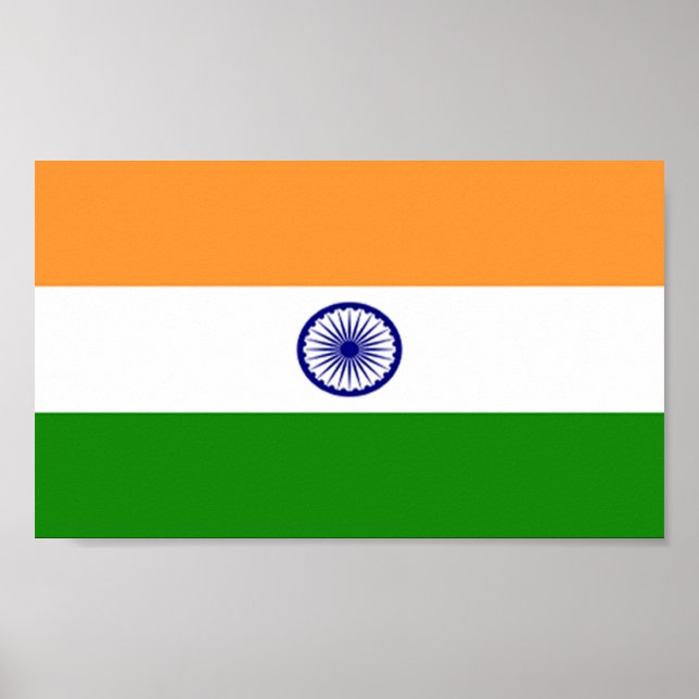 Affiches Drapeau de l'Inde (Devant)