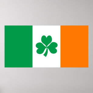 Affiches Drapeau de l'Irlande Shamrock