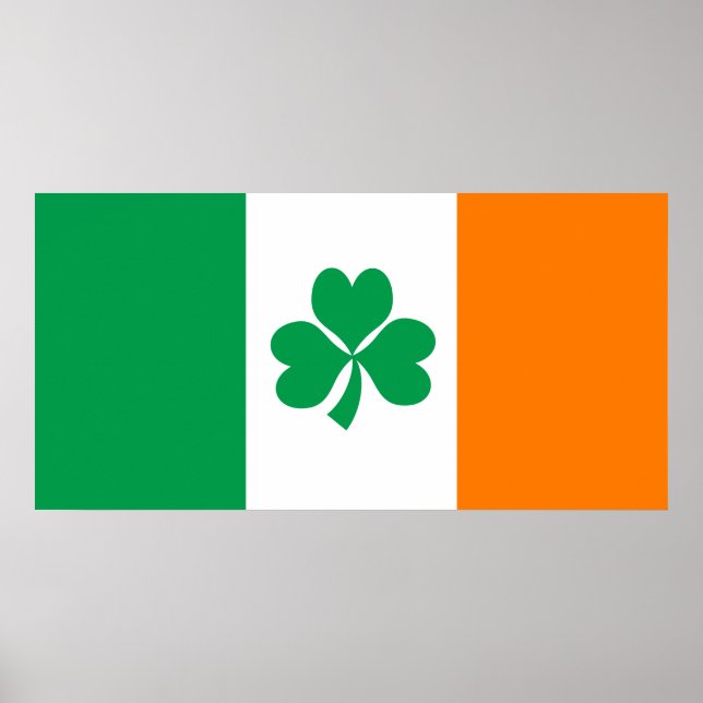 Affiches Drapeau de l'Irlande Shamrock (Devant)